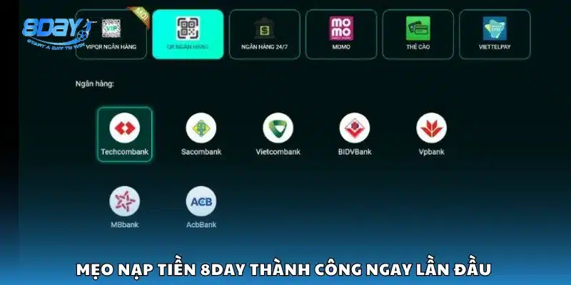 Mẹo nạp tiền 8day thành công ngay lần đầu 