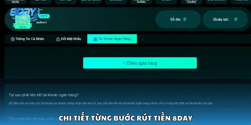 Chi tiết từng bước rút tiền 8day